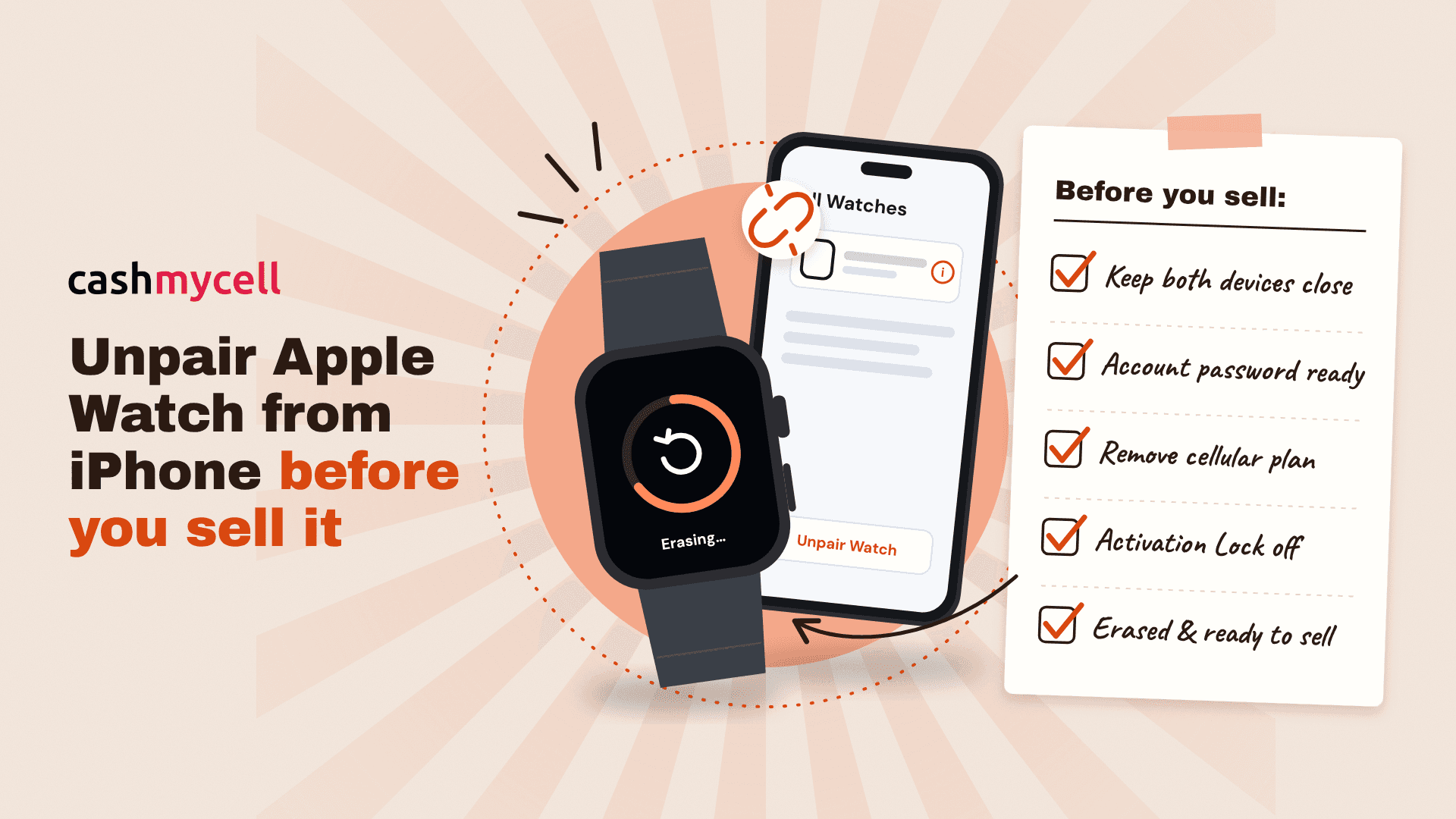 Unpair Apple Watch from iPhone before selling it